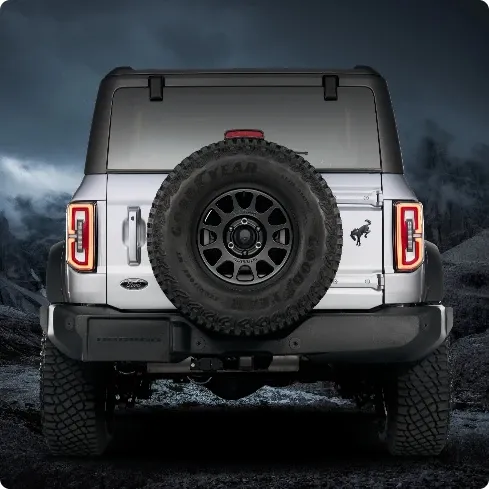 Liftgate of a Bronco with the Dark Trail Black package